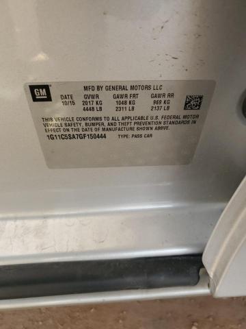 1G11C5SA7GF150444 - 2016 CHEVROLET MALIBU LIMITED LT ვერცხლისფერი ფოტო 12