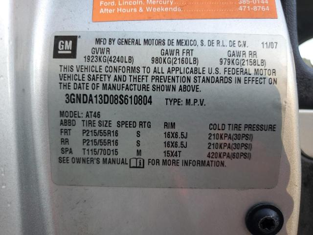 3GNDA13D08S610804 - 2008 CHEVROLET HHR LS Gümüş foto 12