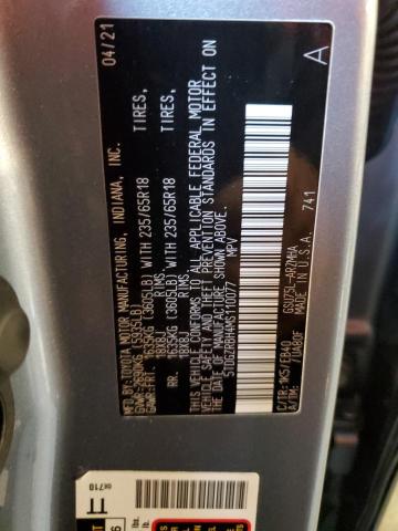 5TDGZRBH4MS110077 - 2021 TOYOTA HIGHLANDER XLE SILVER photo 13