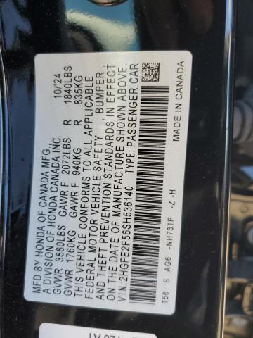 2HGFE2F56SH536140 - 2025 HONDA CIVIC SPORT Қара фото 12