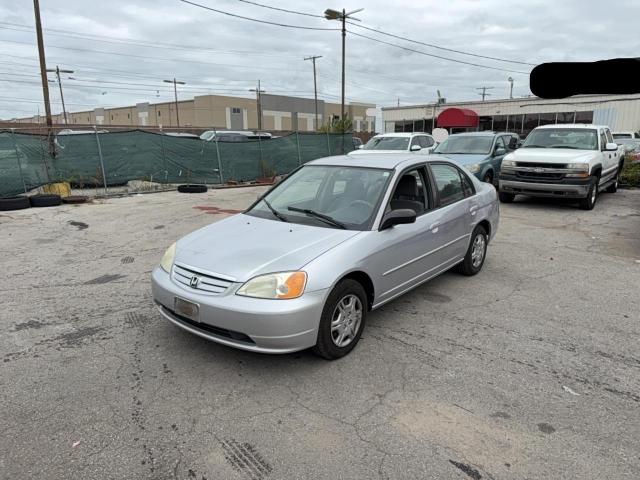 1HGES16552L026055 - 2002 HONDA CIVIC LX SILVER photo 2