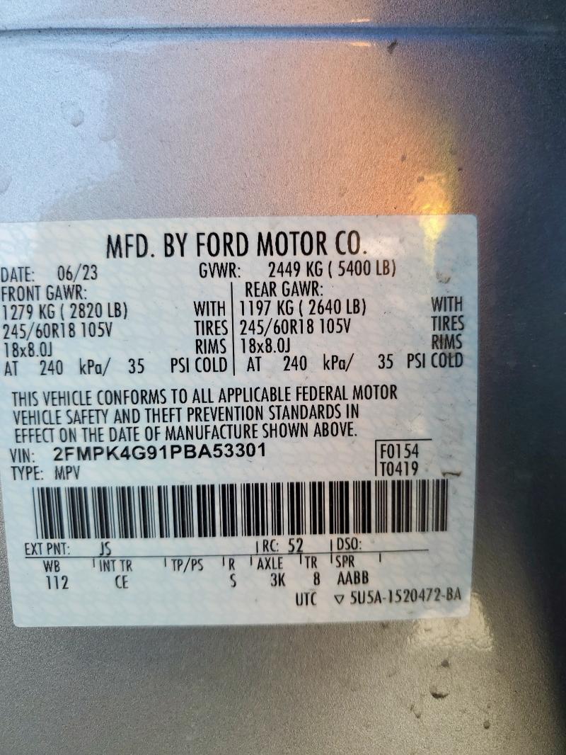 2FMPK4G91PBA53301 - 2023 FORD EDGE SE SILVER photo 14