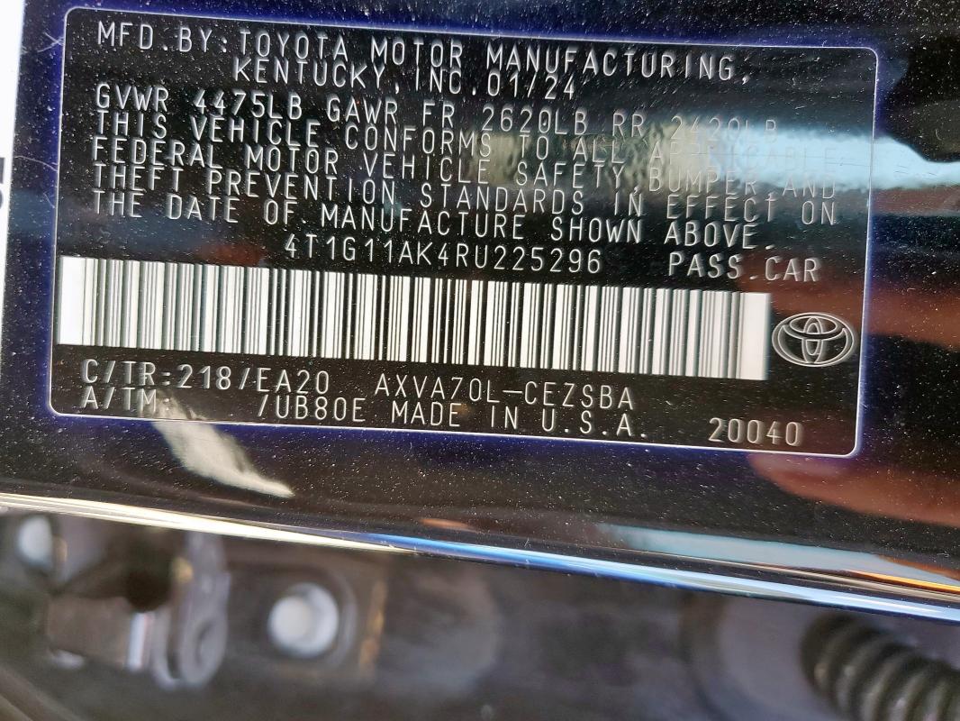 4T1G11AK4RU225296 - 2024 TOYOTA CAMRY SE NIGHT SHADE BLACK photo 13