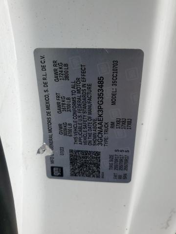 3GCNAAEK3PG353485 - 2023 CHEVROLET SILVERADO C1500 白色 照片 12