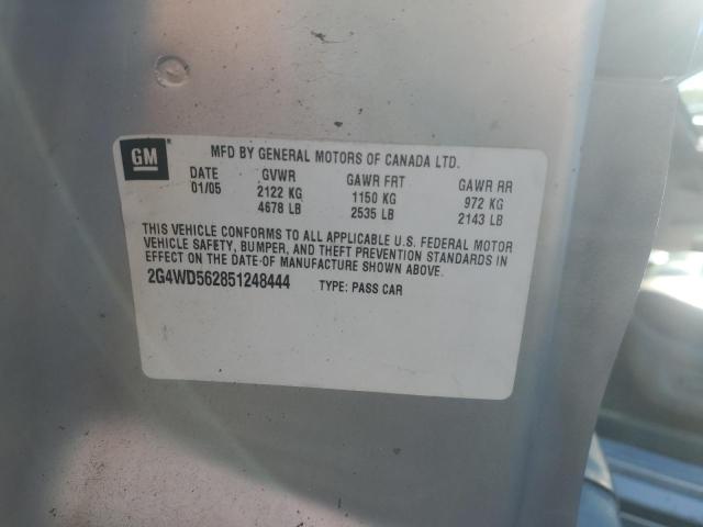 2G4WD562851248444 - 2005 BUICK LACROSSE CXL ვერცხლისფერი ფოტო 12