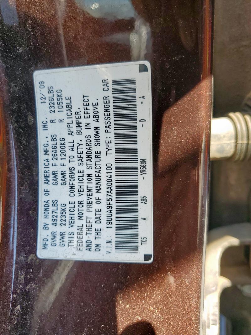 19UUA9F57AA004100 - 2010 ACURA TL Qəhvəyi foto 13