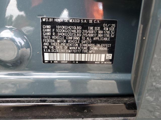 3CZRZ2H73SM770777 - 2025 HONDA HR-V EXL TEAL photo 13