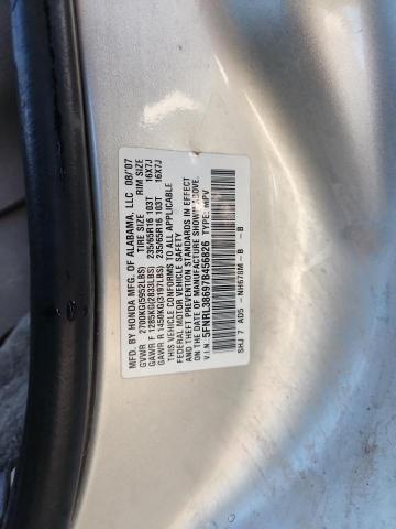 5FNRL38697B456826 - 2007 HONDA ODYSSEY EXL ვერცხლისფერი ფოტო 13