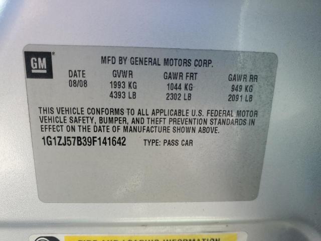 1G1ZJ57B39F141642 - 2009 CHEVROLET MALIBU 2LT SILVER photo 12