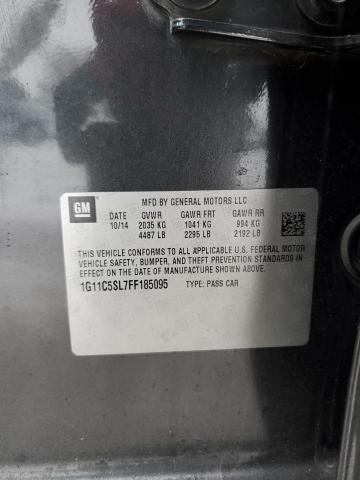 1G11C5SL7FF185095 - 2015 CHEVROLET MALIBU 1LT BLACK photo 12