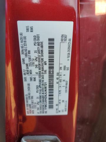 1FMCU0HDXJUA08721 - 2018 FORD ESCAPE SEL წითელი ფოტო 12