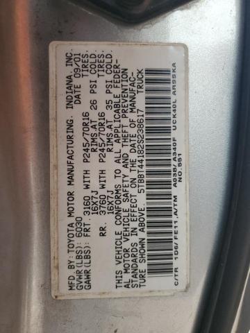 5TBBT44182S238617 - 2002 TOYOTA TUNDRA ACCESS CAB Күміс фото 12