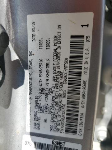 5TFAX5GN0JX121876 - 2018 TOYOTA TACOMA DOUBLE CAB فضي صورة 13