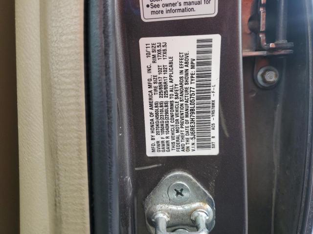 5J6RE3H79BL057577 - 2011 HONDA CR-V EXL GRAY photo 14