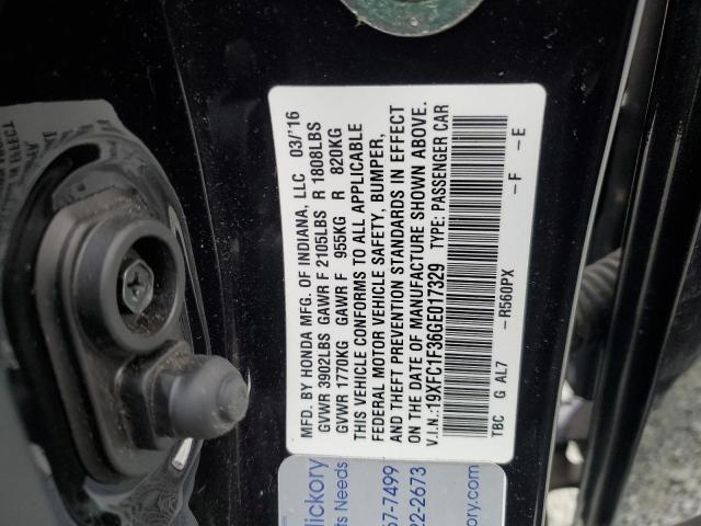 19XFC1F36GE017329 - 2016 HONDA CIVIC EX Qara foto 12