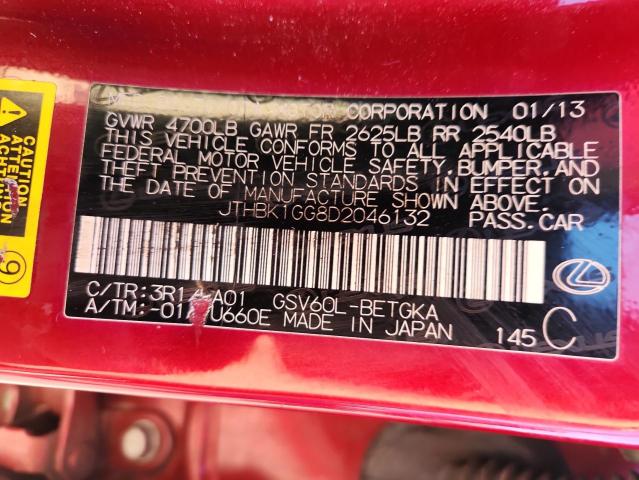 JTHBK1GG8D2046132 - 2013 LEXUS ES 350 BURGUNDY photo 13