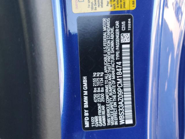 WBS33AZ09PCM18474 - 2023 BMW M4 COMPETITION BLUE photo 13