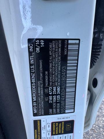 55SWF4KB0HU180493 - 2017 MERCEDES-BENZ C 300 4MATIC GRAY photo 10