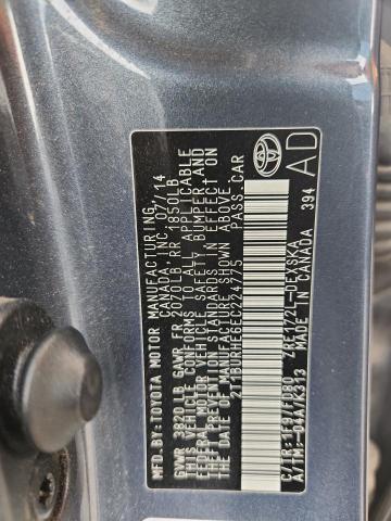 2T1BURHE6EC224775 - 2014 TOYOTA COROLLA L Grau Foto 12