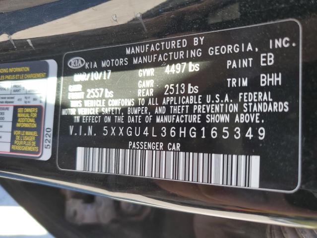 5XXGU4L36HG165349 - 2017 KIA OPTIMA EX BLACK photo 13