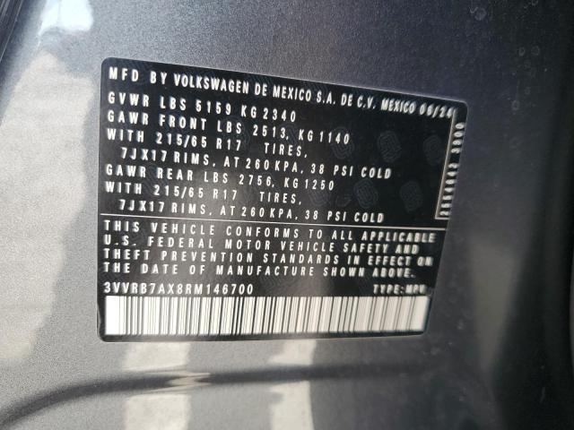 3VVRB7AX8RM146700 - 2024 VOLKSWAGEN TIGUAN S GRAY photo 14