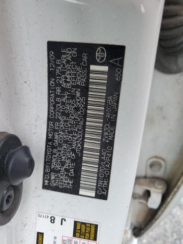 JTDKN3DU9A0102925 - 2010 TOYOTA PRIUS Սպիտակ լուսանկար 12