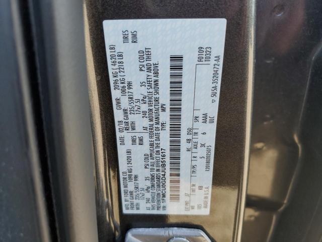 1FMCU0GD4JUB51617 - 2018 FORD ESCAPE SE Boz foto 13