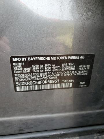 5UXKR0C58F0K56951 - 2015 BMW X5 XDRIVE35I GRAY photo 13