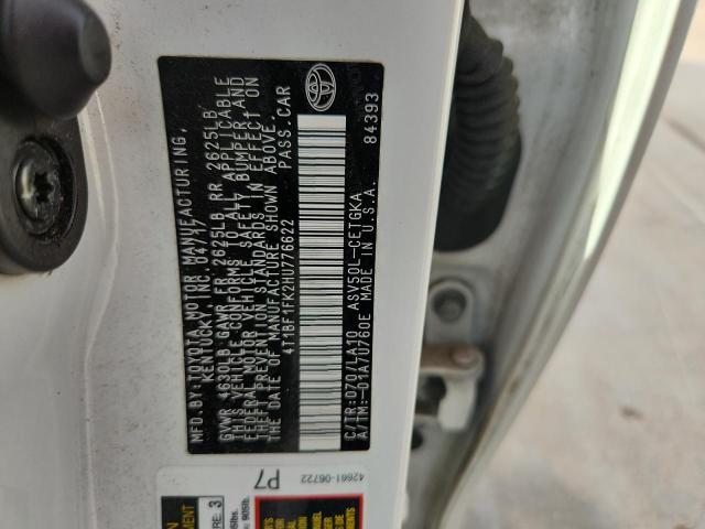 4T1BF1FK2HU776622 - 2017 TOYOTA CAMRY LE WHITE photo 12