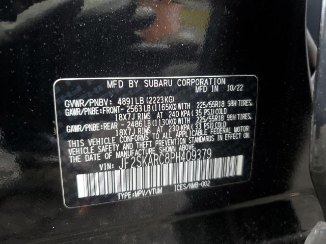 JF2SKARC8PH409379 - 2023 SUBARU FORESTER TOURING BLACK photo 14