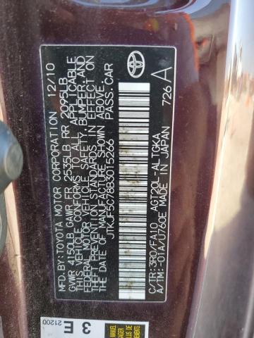 JTKJF5C78B3015266 - 2011 TOYOTA SCION TC 勃艮第红 照片 12