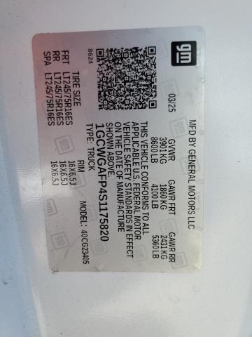 1GCWGAFP4S1175820 - 2025 CHEVROLET EXPRESS G2 WHITE photo 14