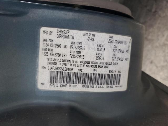 1J4FJ68S2WL284989 - 1998 JEEP CHEROKEE SPORT ლურჯი ფოტო 13