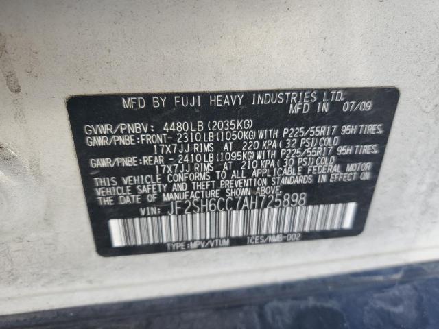 JF2SH6CC7AH725898 - 2010 SUBARU FORESTER 2.5X PREMIUM თეთრი ფოტო 13