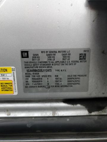 5GAKRBKD2EJ112473 - 2014 BUICK ENCLAVE SILVER photo 14