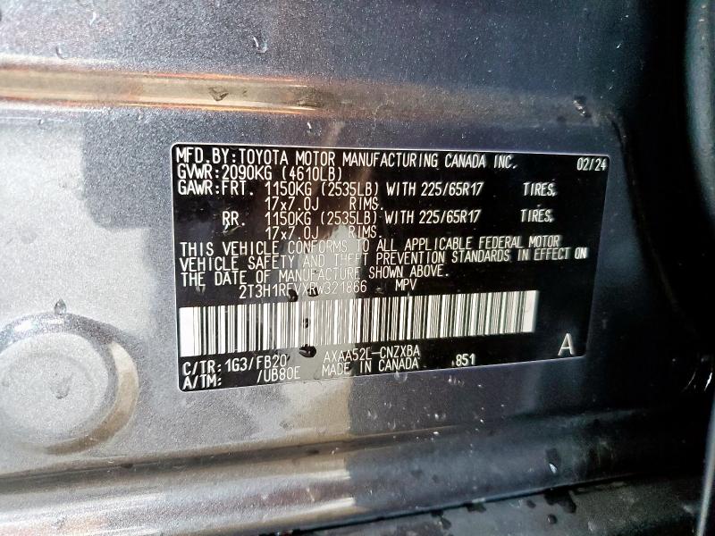 2T3H1RFVXRW321866 - 2024 TOYOTA RAV4 LE 灰色 照片 13