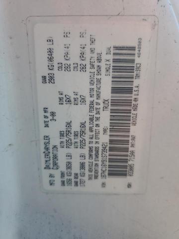 1B7HC16Y91S739421 - 2001 DODGE RAM 1500 თეთრი ფოტო 13