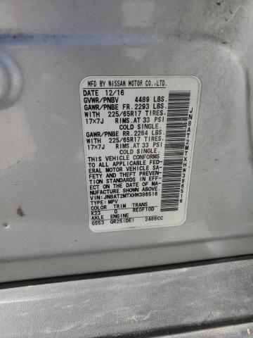 JN8AT2MTXHW386516 - 2017 NISSAN ROGUE S SILVER photo 14