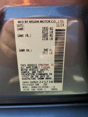 1N4AL3AP6FC225738 - 2015 NISSAN ALTIMA 2.5 灰色 照片 12