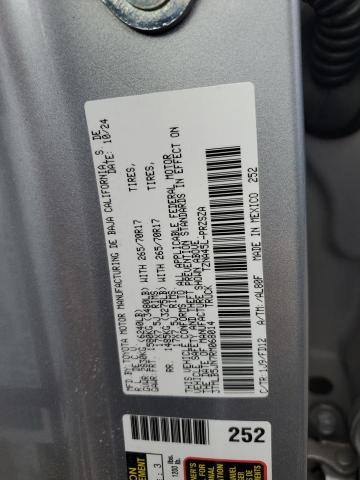 3TMLB5JN7RM068014 - 2024 TOYOTA TACOMA DOUBLE CAB Srebrny zdjęcie 12