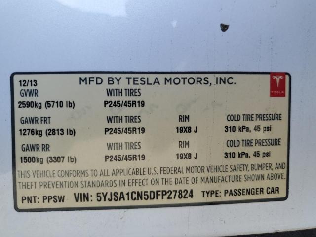 5YJSA1CN5DFP27824 - 2013 TESLA MODEL S Ağ foto 12