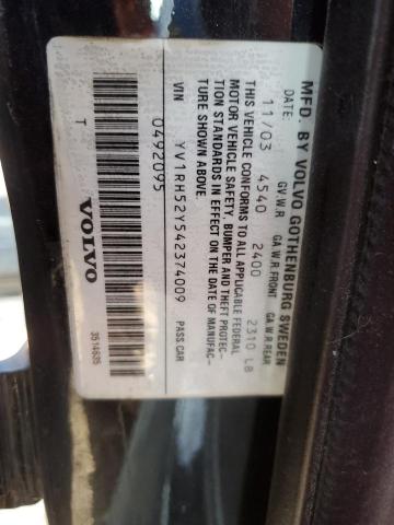 YV1RH52Y542374009 - 2004 VOLVO S60 R შავი ფოტო 12