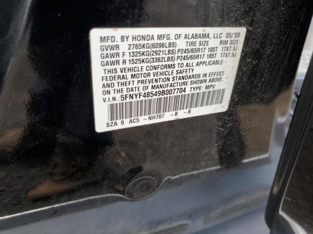 5FNYF48549B007704 - 2009 HONDA PILOT EXL 黑色 照片 26