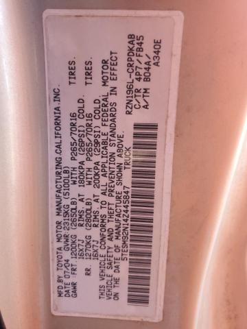 5TESM92N14Z445847 - 2004 TOYOTA TACOMA XTRACAB PRERUNNER ბეჟი ფოტო 12