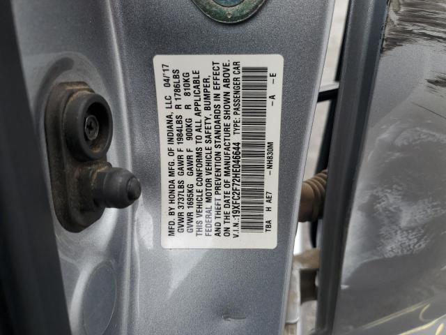 19XFC2F72HE046644 - 2017 HONDA CIVIC EX SILVER photo 12