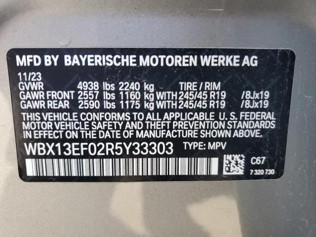 WBX13EF02R5Y33303 - 2024 BMW X1 M35I SILVER photo 12