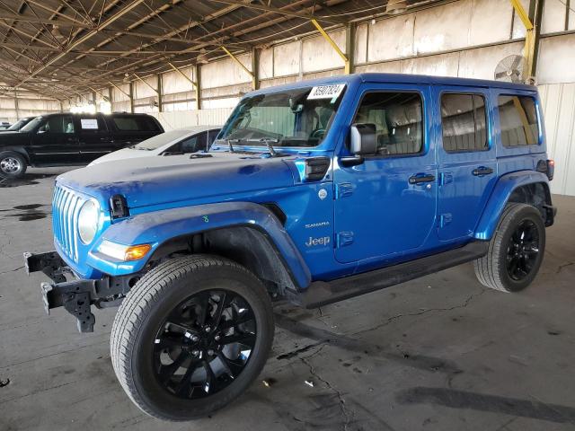 1C4JJXP63NW178722 - 2022 JEEP WRANGLER U SAHARA 4XE BLUE photo 1