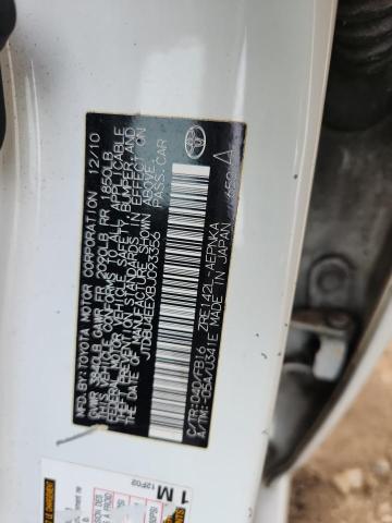 JTDBU4EEXBJ093356 - 2011 TOYOTA COROLLA BASE Biały zdjęcie 12