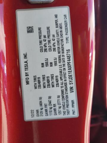 5YJ3E1EAXPF448716 - 2023 TESL MODEL 3 Qırmızı foto 12