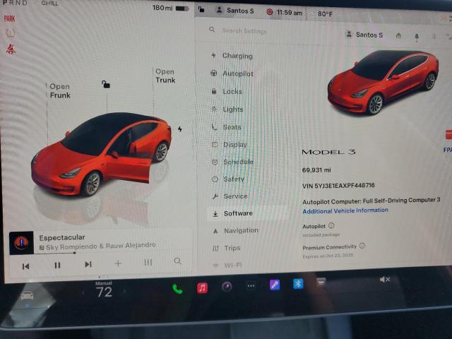 5YJ3E1EAXPF448716 - 2023 TESL MODEL 3 Qırmızı foto 9